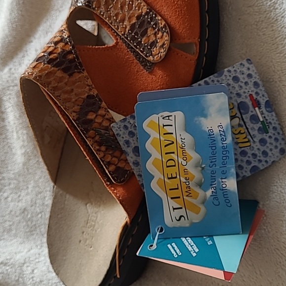 Women's sandals size 37, made in Italy, orange - Picture 4 of 9